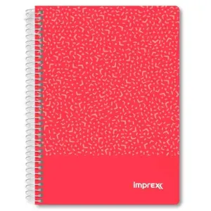 IMPREX Cuaderno Espiral A5 80H 90gr 4x4 Rojo