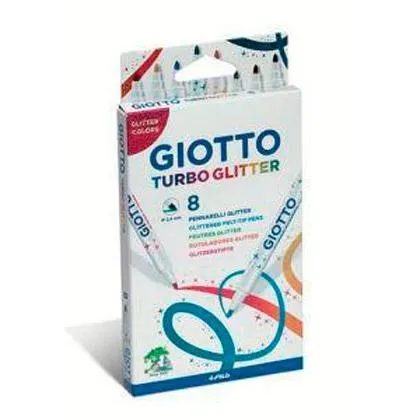 Giotto Rotuladores Turbo Glitter Colores Surtidos Estuche 8 Ud