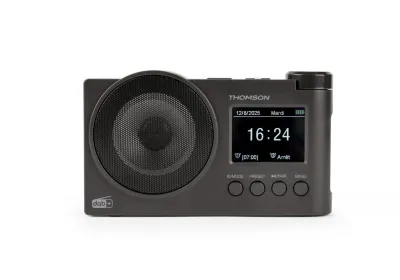 Thomson Radio FM DAB+ con Altavoz Bluetooth, 30 Memorias DAB+ y FM, Pantalla LED Negra