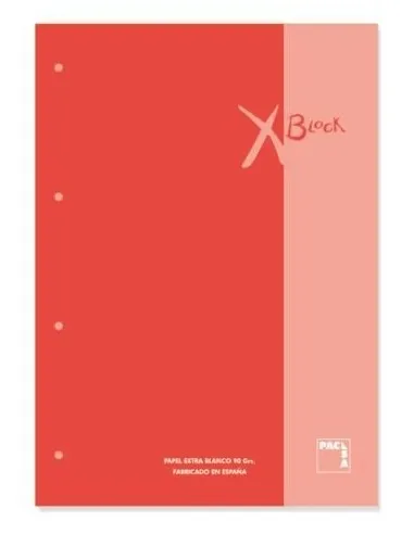 Pacsa Recambio 100H A4 Encolado 90Gr 5X5 4 Taladros Recamblock Rojo