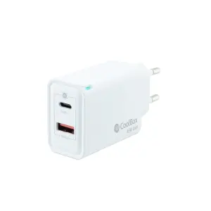 Coolbox Cargador USB GAN 45W 1xUSB-C 1xUSB-A Color Blanco