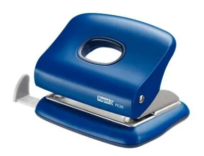 Rapid FC20 Taladro Perforador 20 Hojas Punzones 5.5mm Color Azul Fácil Vaciado