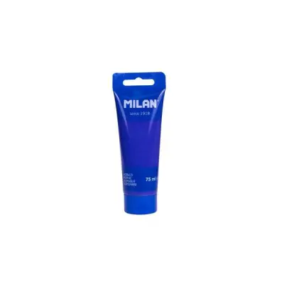 Milan Tubo de Pintura Acrílica 75ml - Color Azul Marino - Mezclable - Alta Calidad