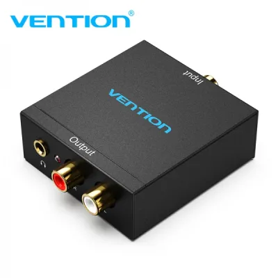 Vention Convertidor de Audio Toslink y RCA a 2x RCA - Negro