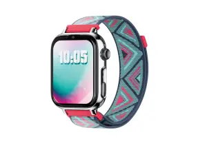 Savefamily Reloj Inteligente Smartwatch Infantil SaveWatch Plus 2 - Pantalla Amoled - Carcasa Plateada - Correa Tela Tribeca
