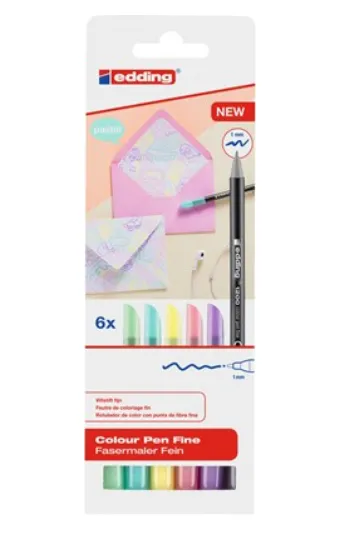 EDDING ROTULADOR 1200 PUNTA FINA COLORES SURTIDOS PASTEL ESTUCHE 6 UD