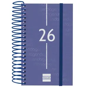 Finocam Agenda Espiral Year E3 79x127mm 1DP Tapa PP Azul 2026