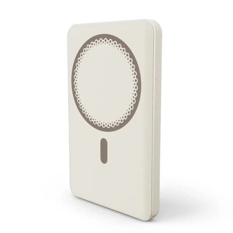 Energy Sistem Powerbank Inalámbrico Magnético 5000 mAh - 15W Carga Inalámbrica, USB-C, Color Crema