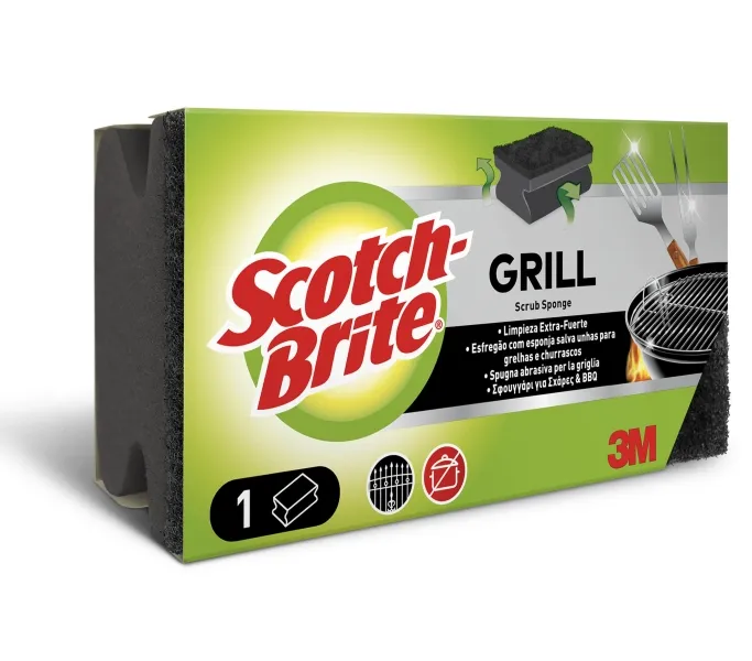 Scotch-Brite Estropajo para Parrillas con Protección para los Dedos - Negro