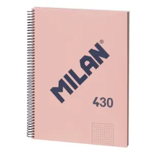 Milan Cuaderno A4 80 Hojas 95g Pautado 1 Línea 7mm Tapa Dura Rosa