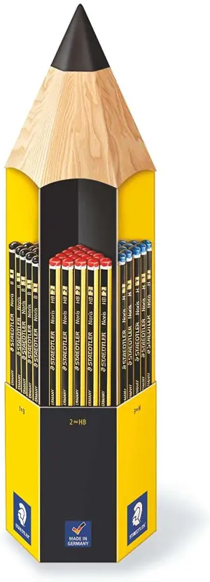 Staedtler Noris 120 Expositor de 90 Lápices de Grafito Hexagonal en Madera Sostenible