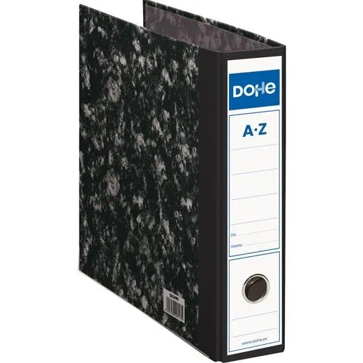 Dohe Archivador Palanca Archinovo A4 Lomo Ancho Cartón Forrado Negro Jaspeado