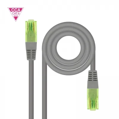 Nanocable Cable de Red Cat.6 UTP AWG26 CCA 0.5m Color Gris