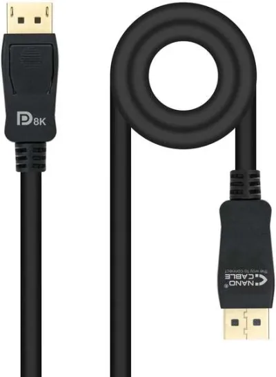 Nanocable Cable DisplayPort 1.4 Macho a Macho 2m Certificado VESA Negro