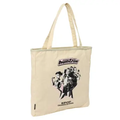 Safta K-Pop Demon Hunters Tote Bag Beige - 36x38x6.5cm - Cremallera y Bolsillo Interior