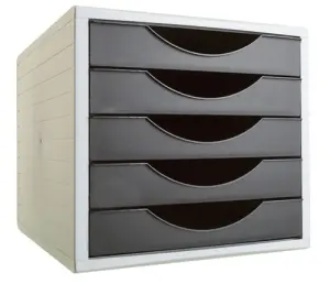 Archivo 2000 Módulo Archivotec 5 Cajones Para Formato DIN A4, 340x270x260 mm, Negro