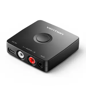 Vention Adaptador de Audio Inalámbrico Bluetooth 5.1 2xRCA Jack 3.5mm Negro