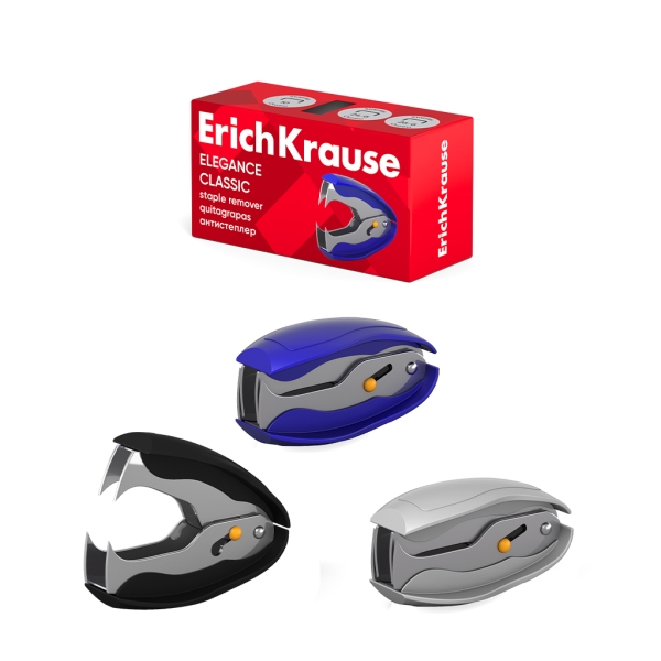 Erichkrause Elegance Classic Quitagrapas Con Cierre De Seguridad - Plastico Resistente A Golpes - Mecanismo De Acero Galvanizado - Tope Incorporado - Colores Surtidos Aleatorios