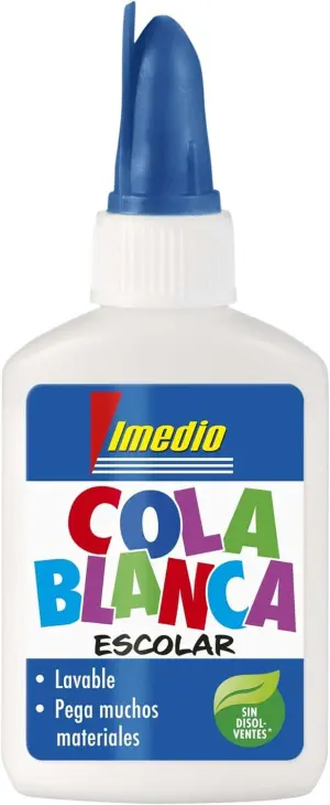 Imedio Cola Blanca Escolar 40gr Sin Disolventes con Espátula para Niños