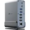 Leotec Docking Station USB-C 15 en 1 - 2x HDMI 4K, DisplayPort, Power Delivery 100W, Ethernet Gigabit, 5x USB, Lector SD y MicroSD, Jack 3.5 mm, Gris Aluminio