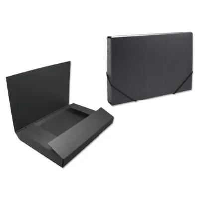 Bismark Carpeta Para Proyectos - Medidas 350X230X50Mm - Fabricada En Carton - Cierre Con Gomas - Color Negro