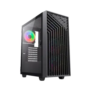 Coolbox GA300 Grid Line ATX Caja con Cristal Templado y ARGB, GPU Max. 340mm, Negro