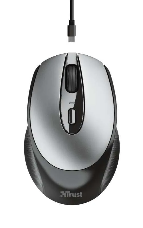Trust Mouse Inalámbrico Zaya Negro Recargable USB-C 4 Botones