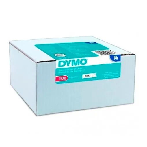Dymo Cinta Autoadhesiva Estándar D1- Negro Sobre Blanco - 19Mmx7M - Pack 10 Uds