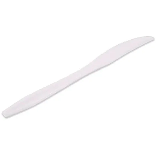 Cuchillo Grande Reutilizable 16,5Cm Pack De 20 Blanco