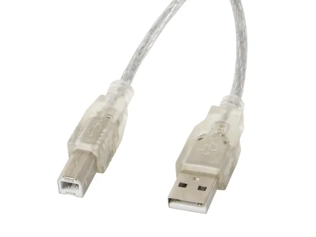 Lanberg CA-USBA-12CC-0050-TR cable USB USB 2.0 5 m USB B Transparente