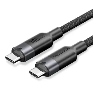 Vention Cable USB-C 3.2 100W 4K 60Hz 1m Nylon Trenzado 10Gbps Negro