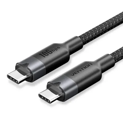Vention Cable USB-C 3.2 100W 4K 60Hz 1m Nylon Trenzado 10Gbps Negro