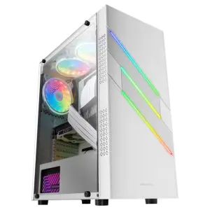 Mars Gaming MC-U3 White XL Caja ATX Frontal ARGB con Ventilador Trasero y Cristal Templado
