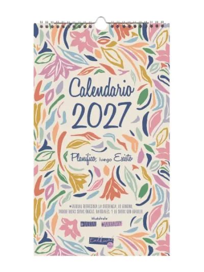 Finocam Calendario de Pared Anual 2027 Mes Vista 210x360mm Espiral Doble