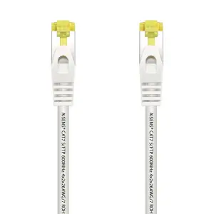 Aisens Cable de Red RJ45 LSZH Cat.7 600 MHz S/FTP PIMF AWG26 - 25cm - Blanco