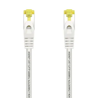 Aisens Cable de Red RJ45 LSZH Cat.7 600 MHz S/FTP PIMF AWG26 - 25cm - Blanco
