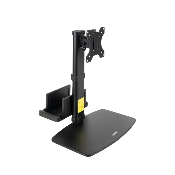 Tooq Soporte De Mesa Para Monitor De 17"-27" - Regulable En Altura. Giratorio E Inclinable - Gestion De Cables - Peso Max 6Kg - Soporte Para Mini Cpu - Vesa 100X100Mm
