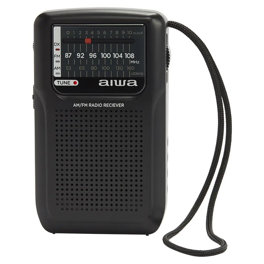 Aiwa RS-33 Radio Analógica Portátil AM/FM con Altavoz Integrado y Jack 3.5mm Negro Vintage