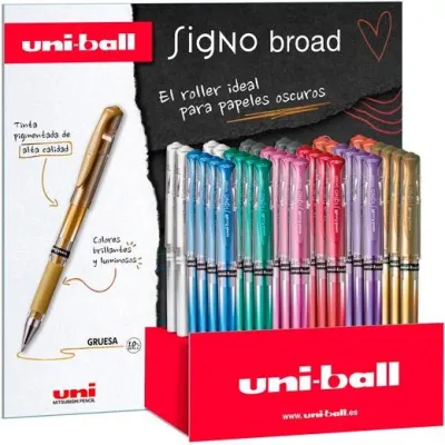 Uni-Ball Rollerball Signo Broad UM-153 1.0mm Surtido Metálico Expositor 36 Unidades