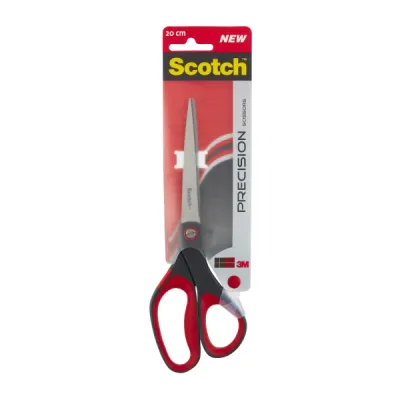 Scotch Tijeras de Precisión 20cm Acero Inoxidable Mango Ergonómico Negro/Rojo