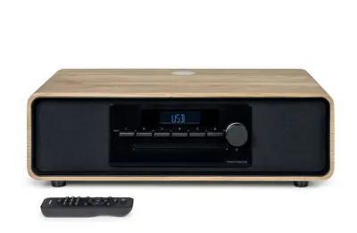 Thomson MIC300IBT Micro Cadena 60W Bluetooth 5.0 con CD, Radio FM y USB - Madera/Negro