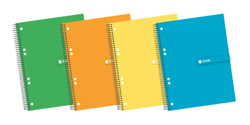 Enri A5+ Europeanbook - Tapa Extradura Resistente - Espiral Duradero - 140 Hojas De Papel De Alta Calidad - Formato 5X5 - Colores Surtidos
