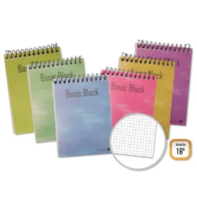 Golden Cuaderno Espiral Superior 16º Apaisado 80 Hojas 60gr Cuadricula Colores Surtidos