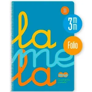 Lamela Cuaderno Espiral 80H Folio 90gr Cuadrovía 3mm Azul Fluorescente