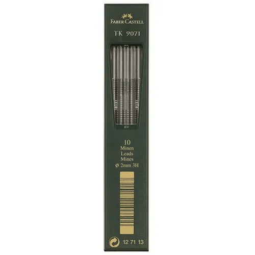 Faber Castell Minas Tk 9071 Dibujo 2Mm 3H Estuche 10Ud Negro Intenso