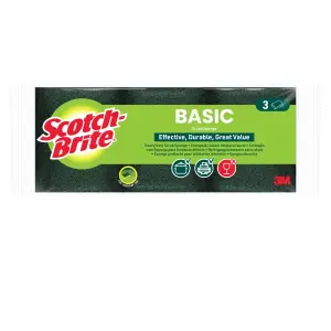 Scotch-Brite Estropajos de Fibra Verde Pack de 3 - Color Verde Oscuro