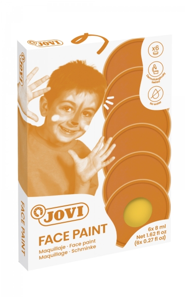 Jovi Estuche De 6 Botes Maquillaje Crema - Hipoalergenico - Base Grasa - Facil Aplicacion - Gran Cobertura - Sin Parabenos - Facil De Retirar - Color Amarillo