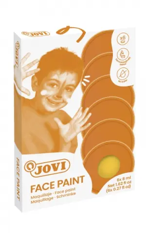 Jovi Estuche de 6 Botes Maquillaje Crema - Hipoalergenico - Base Grasa - Facil Aplicacion - Gran Cobertura - sin Parabenos - Facil de Retirar - Color Amarillo