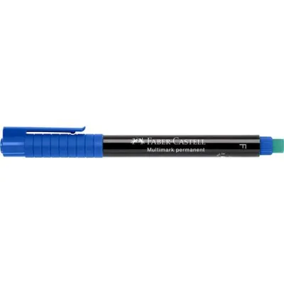 Faber-Castell Multimark Rotulador Permanente 0.6mm Azul con Goma de Borrar