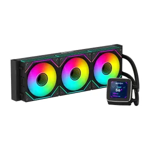 Abysm Oceanic LCD 360 Sistema de Refrigeración Líquida Negro ARGB Triple Fan